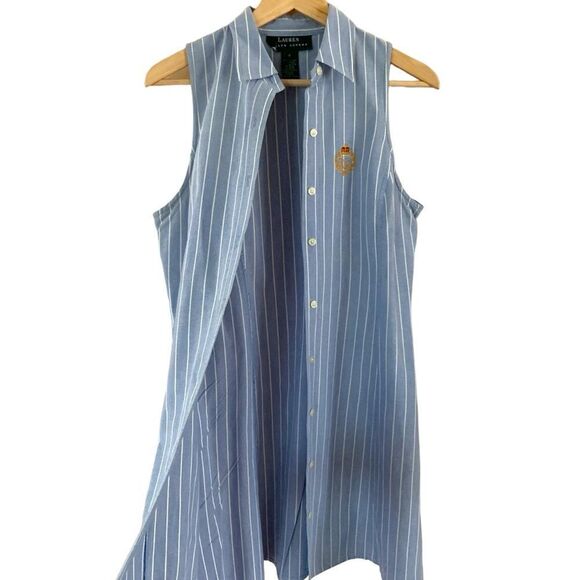 Ralph Lauren Striped Crest Logo Shirt Dress - Picture 2 of 5